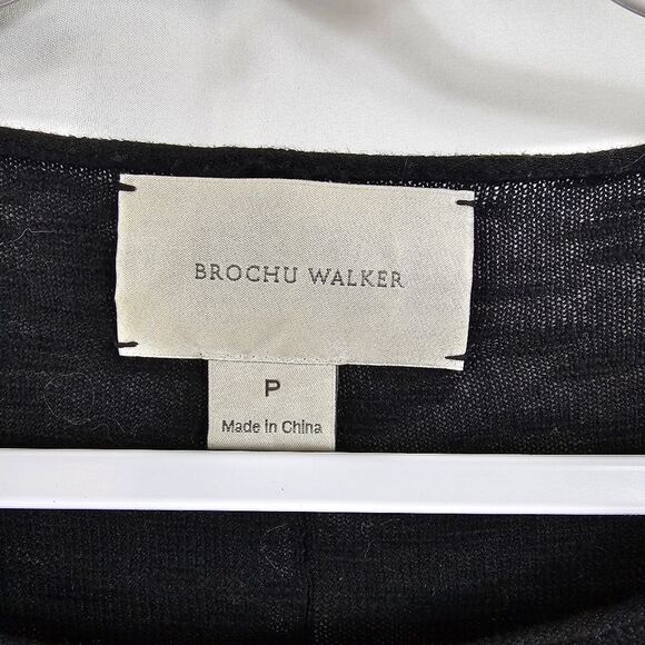 Brochu Walker Cotton/Linen Blend Round Neck Sweater in Charcoal - Size P - Picture 2 of 10